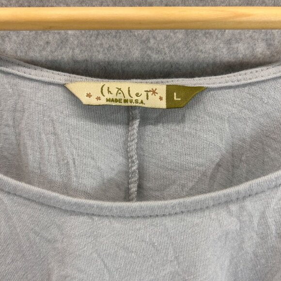 Chalet et Ceci Womens Sleeveless Asymmetric Hem Top Gray Cotton Blend Size Large - Picture 2 of 10